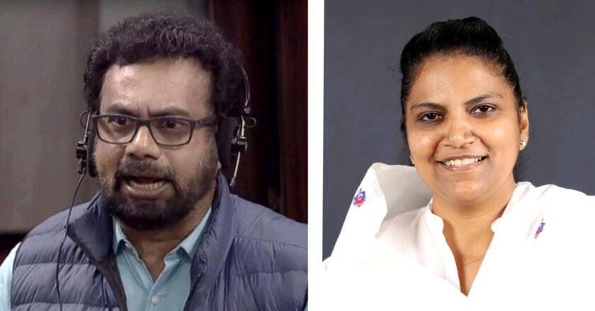 ജെബി മേത്തർ രാജ്യസഭയിൽ: ജോൺ ബ്രിട്ടാസിനെതിരെ ‘മുന്ന’ പരാമർശം
