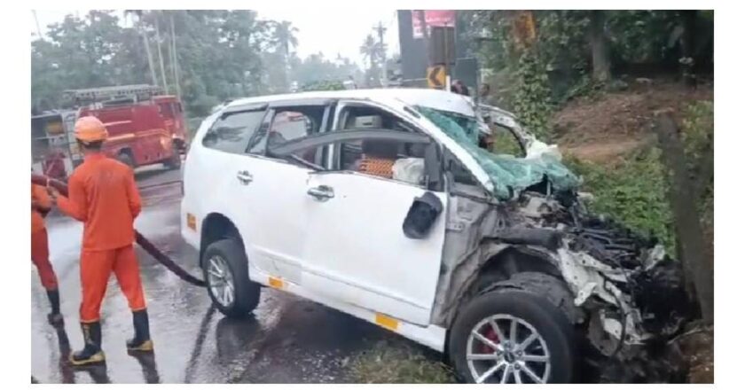 മൂവാറ്റുപുഴയിൽ ശബരിമല തീർഥാടകർ സഞ്ചരിച്ച കാർ ലോറിയുമായി കൂട്ടിയിടിച്ചു; ഒരാൾ മരിച്ചു