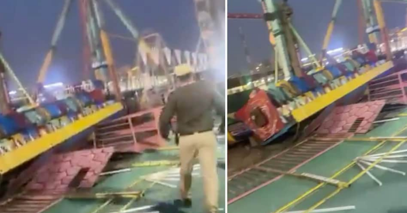 സൂരജ്കുണ്ട് മേളയിൽ യന്ത്ര ഊഞ്ഞാൽ തകർന്നു വീണു: പൊലീസുകാരന് ദാരുണാന്ത്യം; 13 പേർക്ക് പരിക്ക്