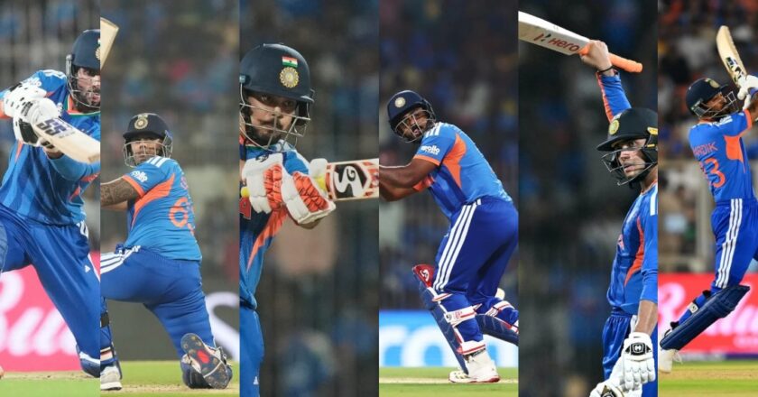 സൂപ്പർ 8 മത്സരത്തിൽ സിക്സർ മഴ; ലോകകപ്പിലെ റെക്കോർഡ് സ്കോറുമായി ഇന്ത്യൻ ടീം