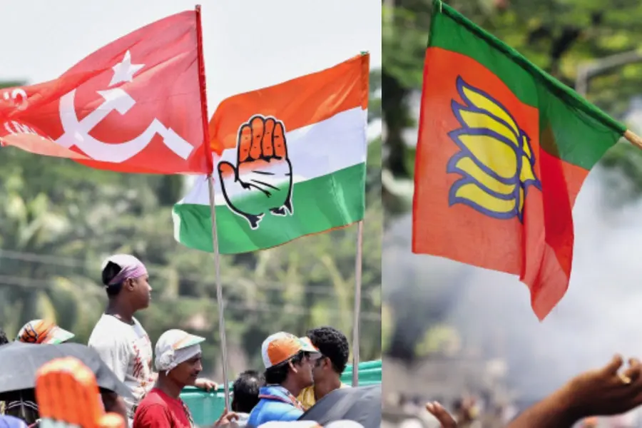 bjp congress cpm flag