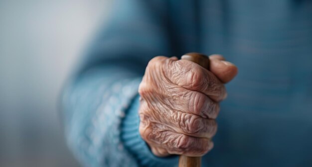elderly persons hand holding walking stick 115919 85222